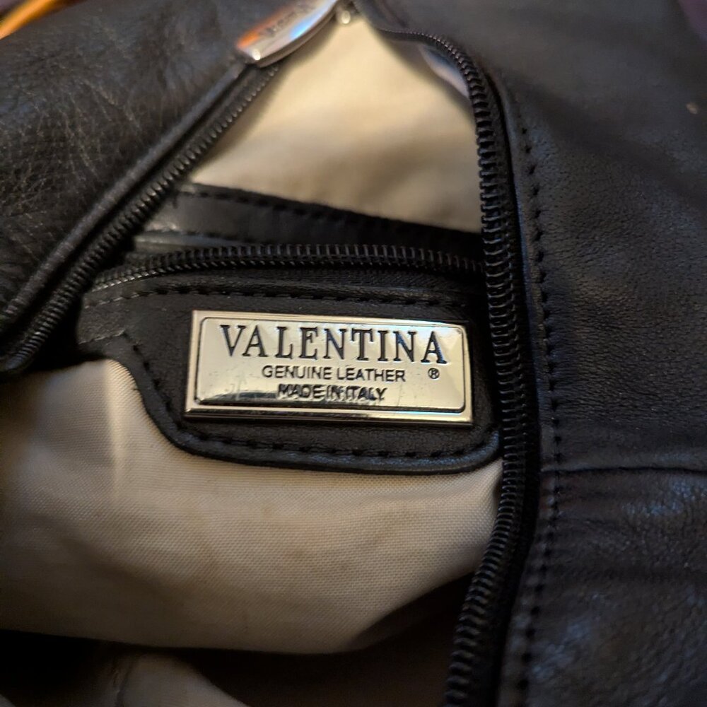 Valentina backpack purse - black/brown leather